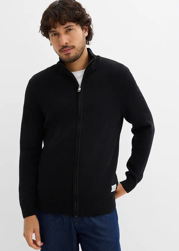 Cardigan med ståkrage i återvunnet material, bonprix