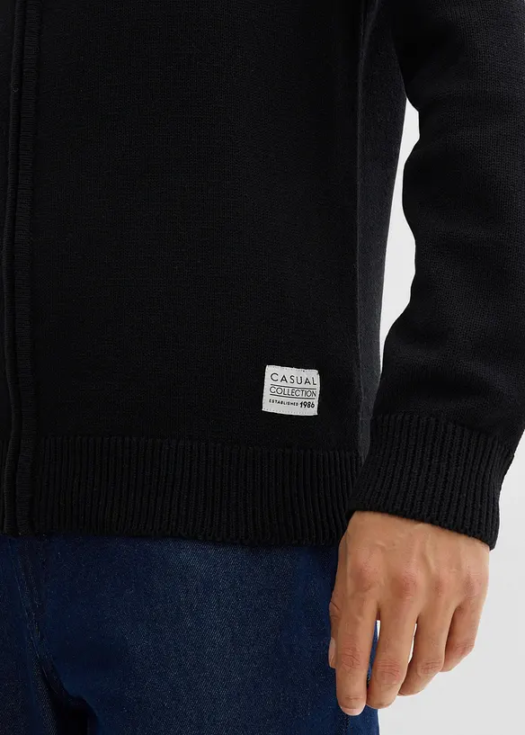 Cardigan med ståkrage i återvunnet material, bonprix