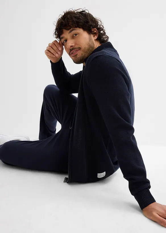 Cardigan med ståkrage i återvunnet material, bonprix
