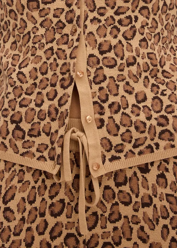 Finstickad cardigan i kort modell, bonprix