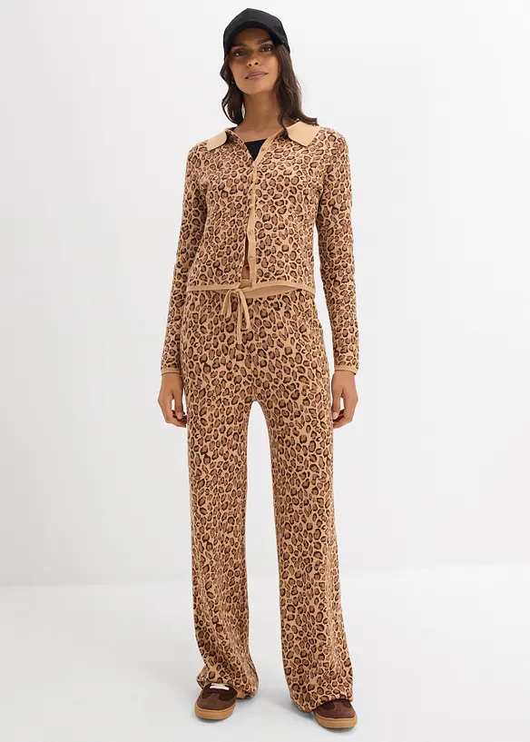 Finstickad cardigan i kort modell, bonprix