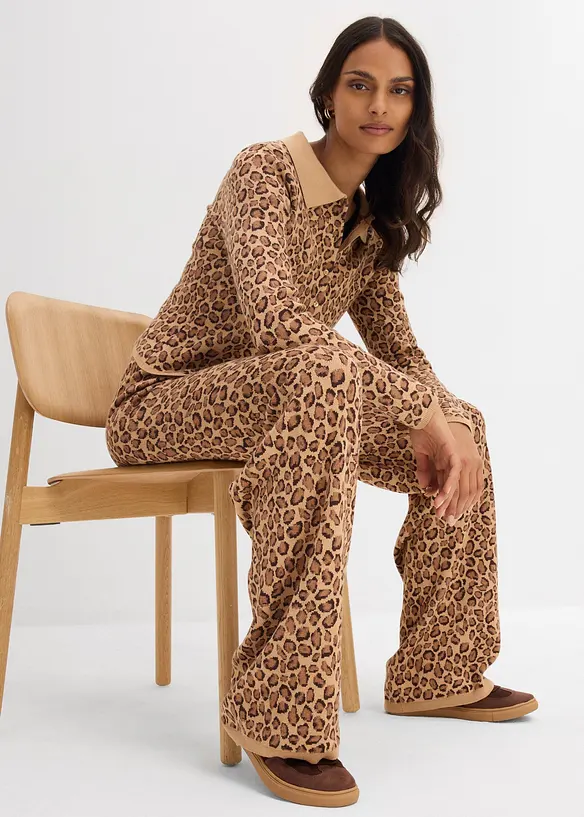 Finstickad cardigan i kort modell, bonprix