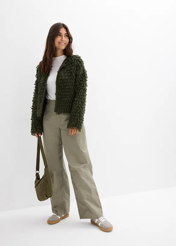 Cardigan i lurvigt material, bonprix