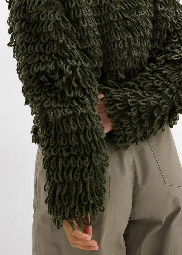 Cardigan i lurvigt material, bonprix