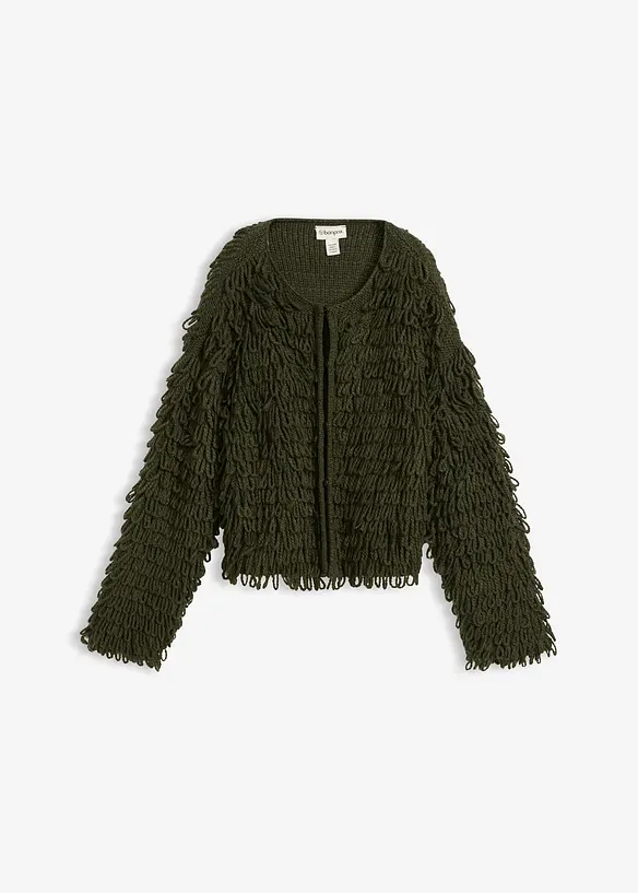Cardigan i lurvigt material, bonprix