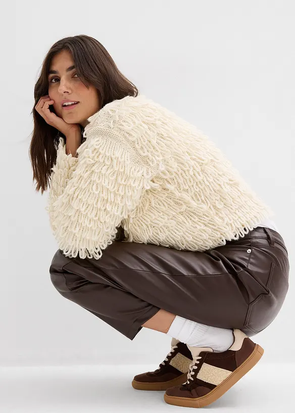 Cardigan i lurvigt material, bonprix
