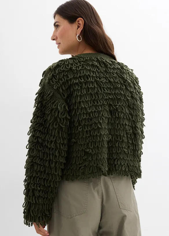 Cardigan i lurvigt material, bonprix