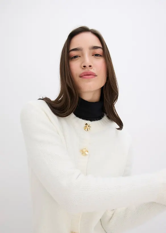 Cardigan med dekorativa knappar, bonprix