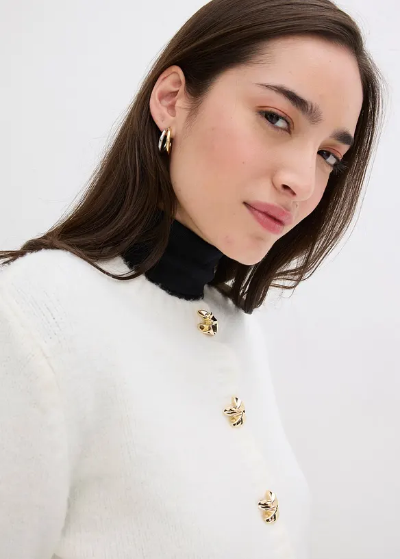 Cardigan med dekorativa knappar, bonprix