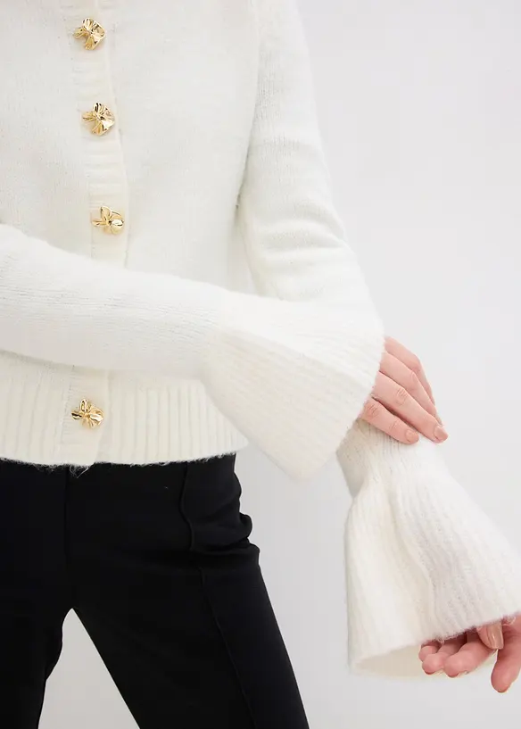 Cardigan med dekorativa knappar, bonprix