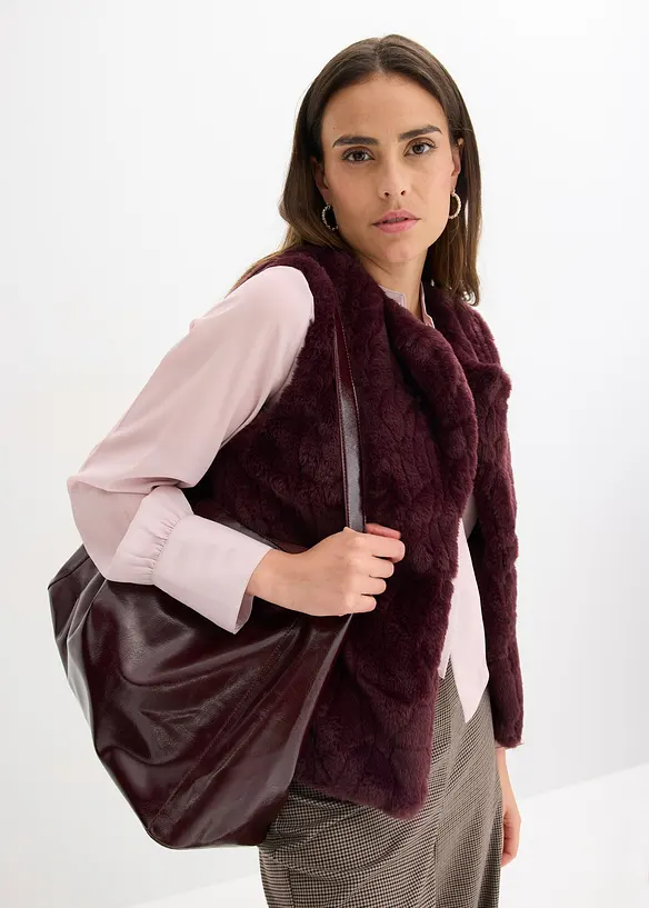 Trendig väst i pälsimitation, bonprix