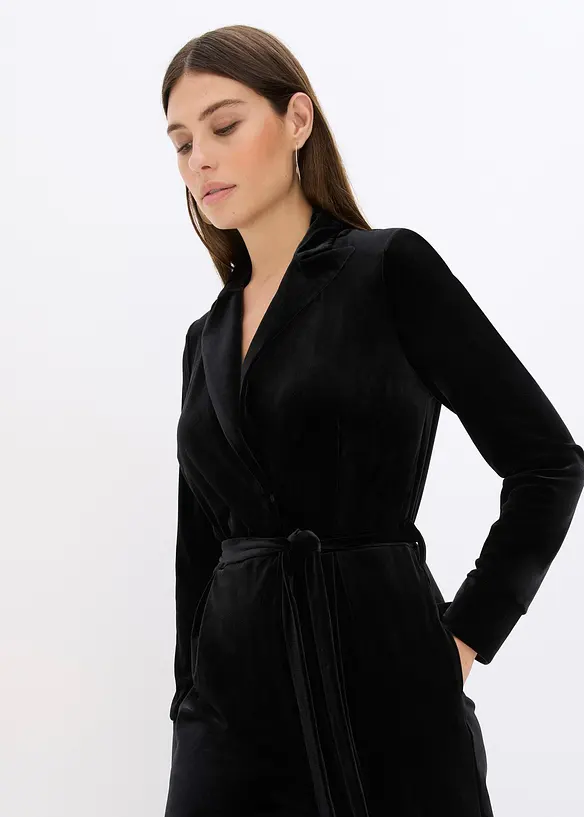 Jerseyjumpsuit i mjuk sammet, bonprix