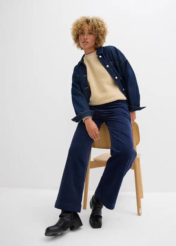 Vid stretchig marlenebyxa i manchester med bekväm hög midja, bonprix