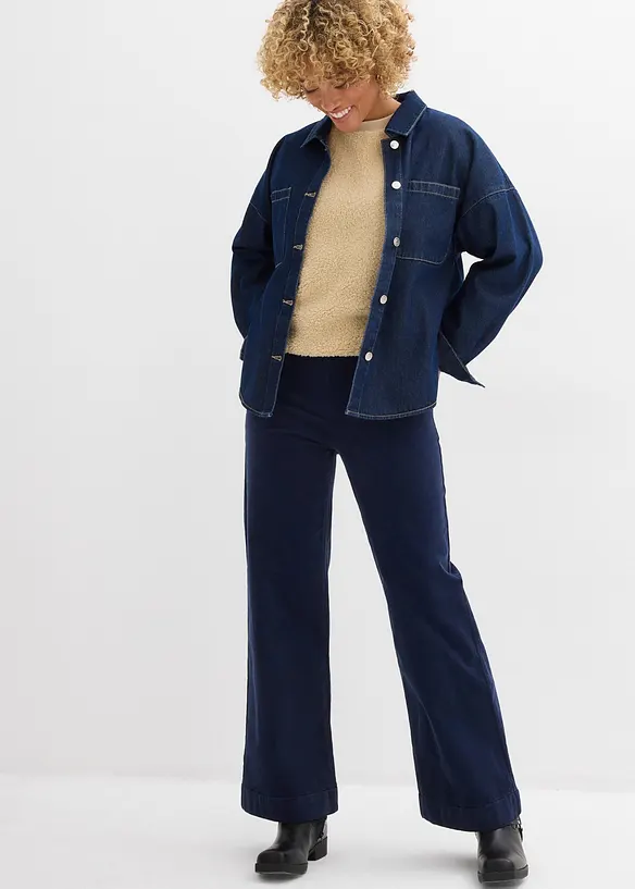 Vid stretchig marlenebyxa i manchester med bekväm hög midja, bonprix