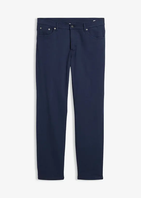 Stretchig byxa med värmande flanellfoder, normal passform, raka ben, bonprix