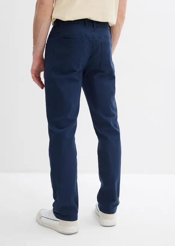 Stretchig byxa med värmande flanellfoder, normal passform, raka ben, bonprix