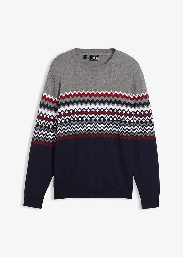 Lusemönstrad tröja med bomull, bonprix