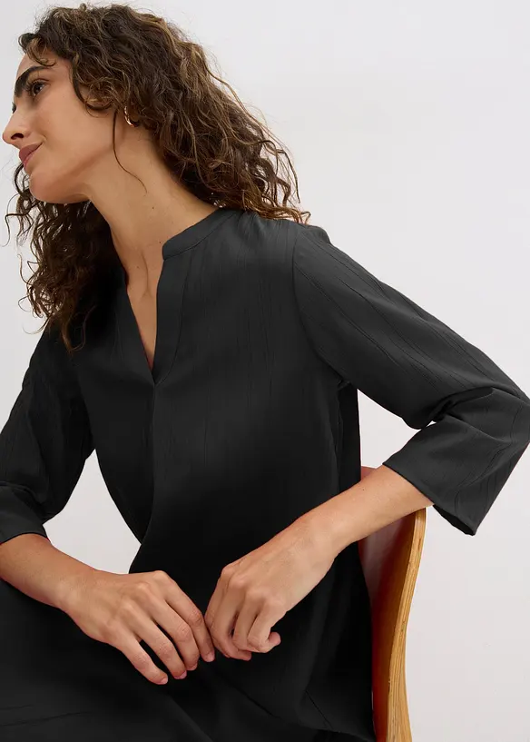 Tunikaklänning i böljande viskosmix med struktur, bonprix