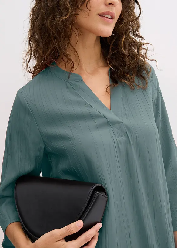 Tunikaklänning i böljande viskosmix med struktur, bonprix