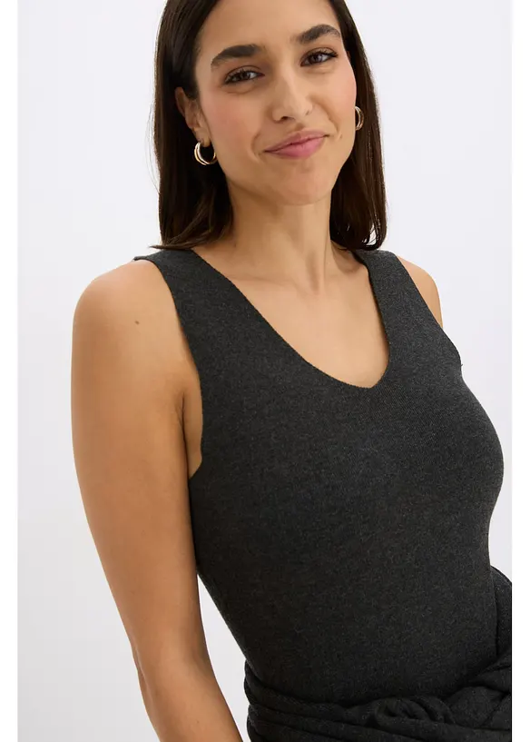 Stickad klänning och topp (2 delar), bonprix