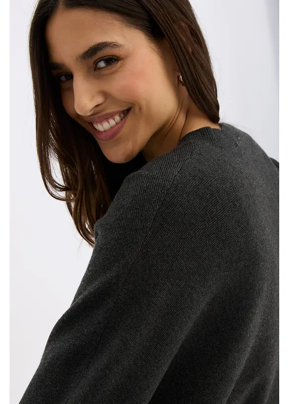 Stickad klänning och topp (2 delar), bonprix