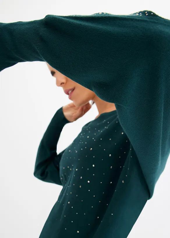 Tröja med strassapplikation, bonprix
