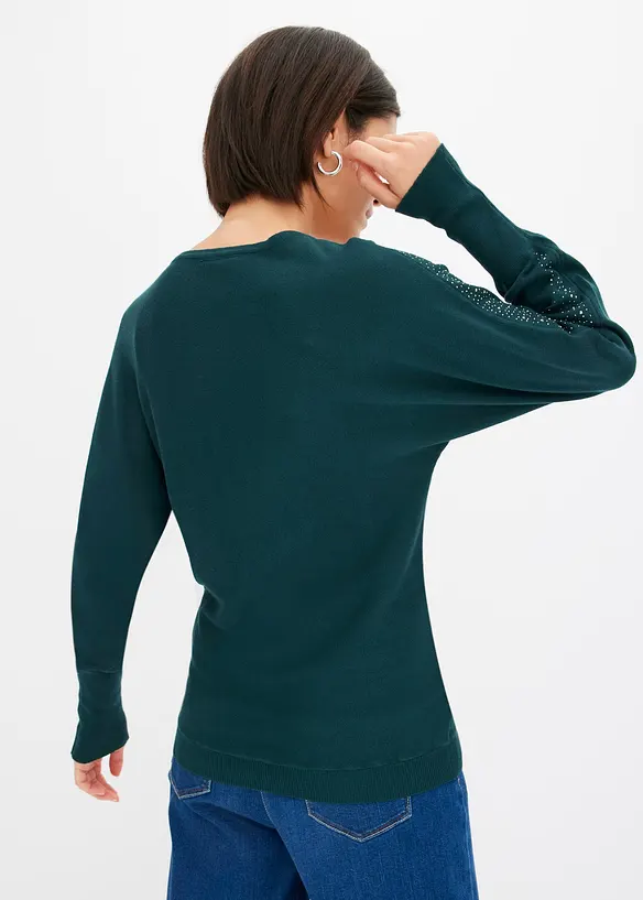 Tröja med strassapplikation, bonprix