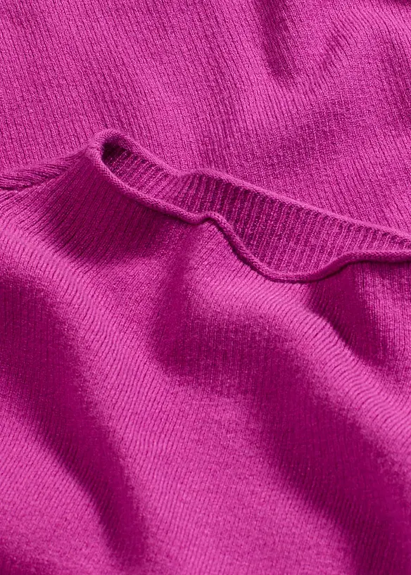 Stickad tröja med ballongärmar, bonprix