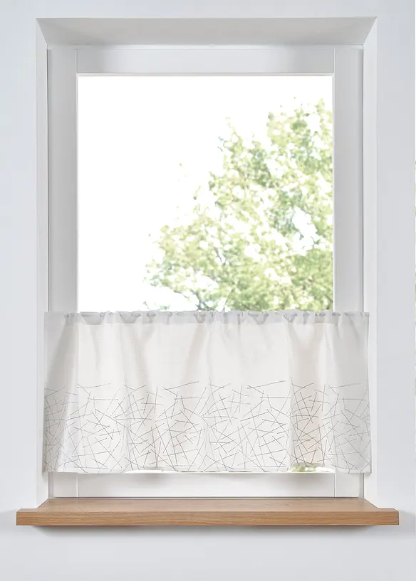 Cafégardin med glansigt broderi, bonprix