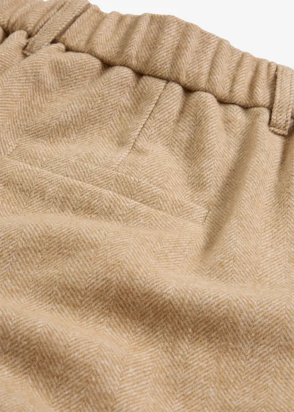 Byxa med vida ben och ylleandel, bonprix