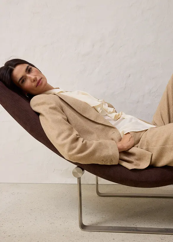 Fiskbensmönstrad yllekavaj, bonprix