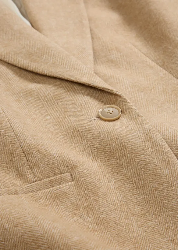 Fiskbensmönstrad yllekavaj, bonprix