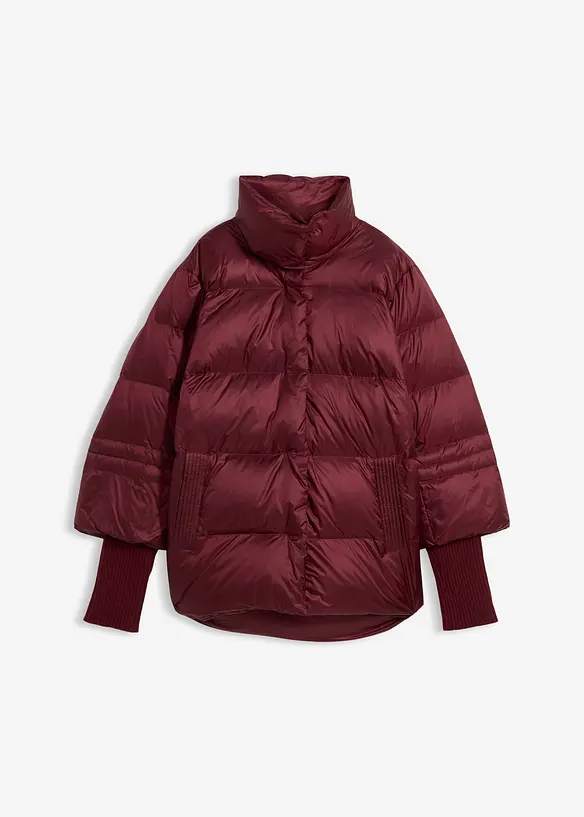 Dunjacka med återvunnet dun och stickade ärmar, bonprix