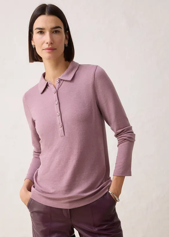 Pikétröja med en andel ull, bonprix