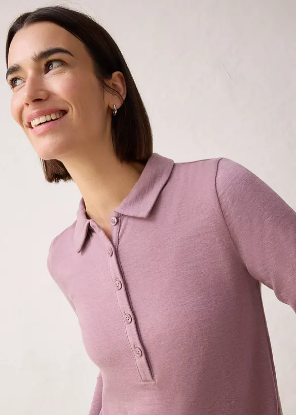 Pikétröja med en andel ull, bonprix