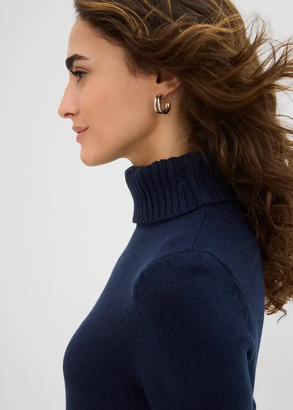 Finstickad polotröja i basmodell, bonprix