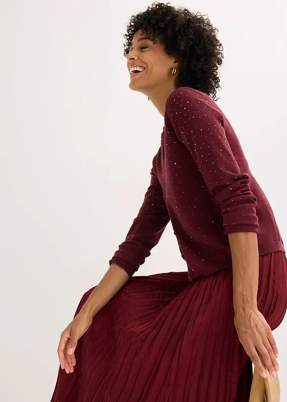Cardigan med glitterstenar, bonprix