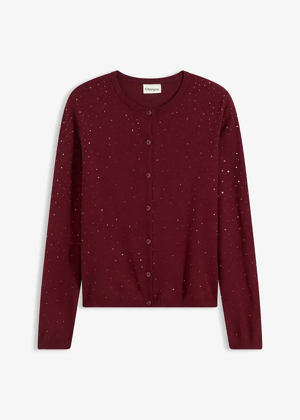 Cardigan med glitterstenar, bonprix