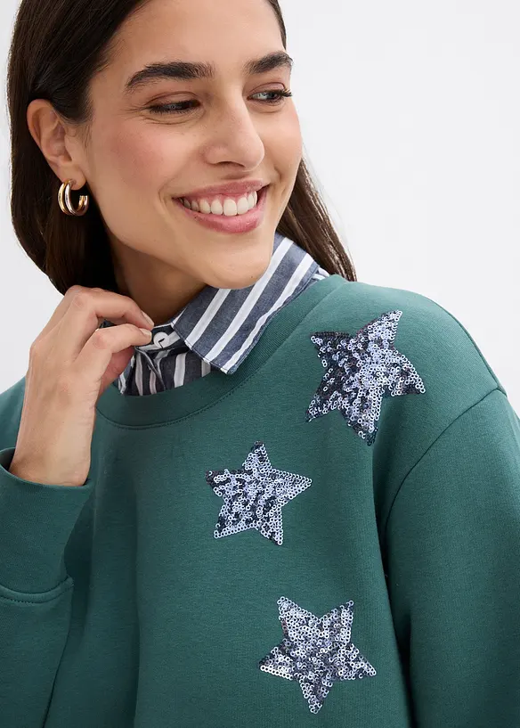 Sweatshirt i bomullsmix, bonprix