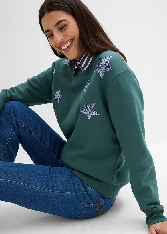 Sweatshirt i bomullsmix, bonprix
