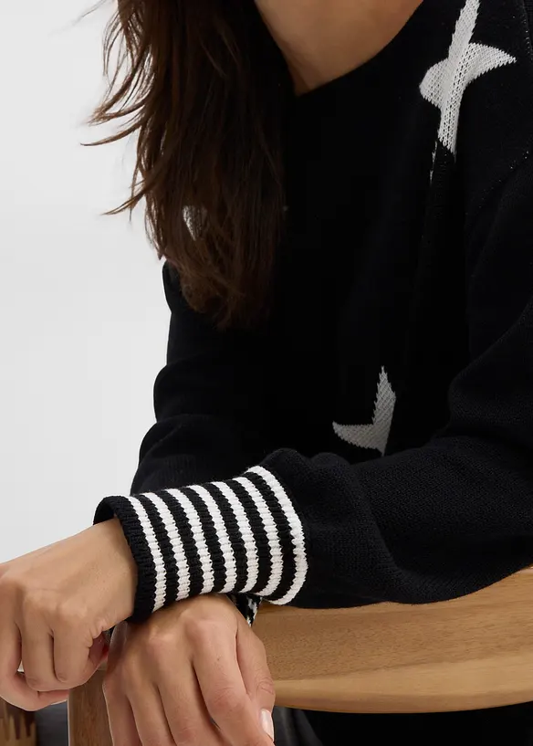 Oversizetröja med tryckt stjärnmotiv, bonprix