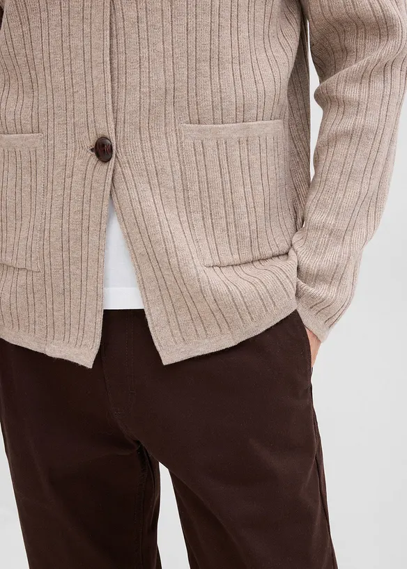 Ribbstickad cardigan, bonprix