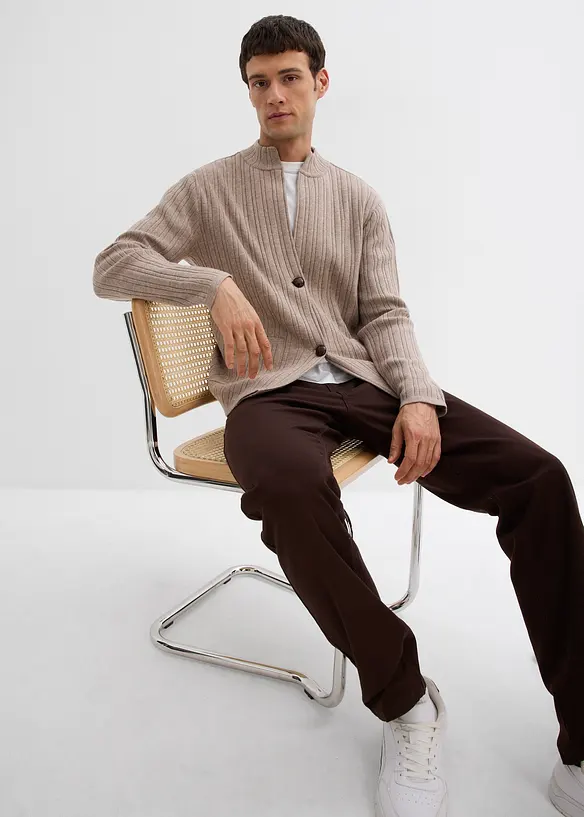 Ribbstickad cardigan, bonprix