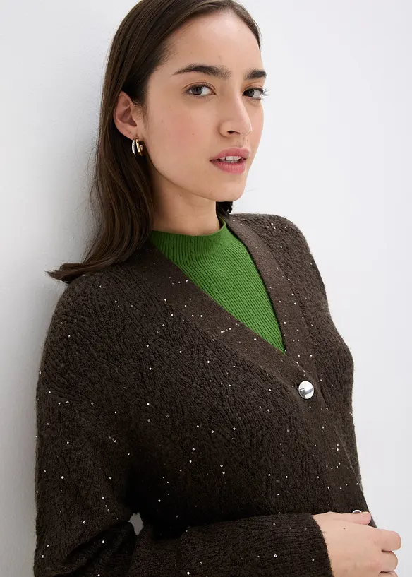 Hålmönstrad cardigan, bonprix