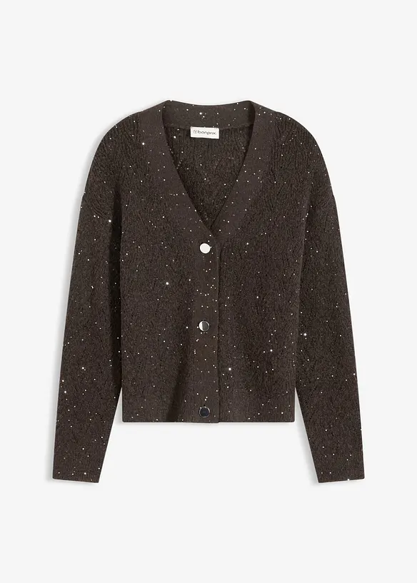 Hålmönstrad cardigan, bonprix