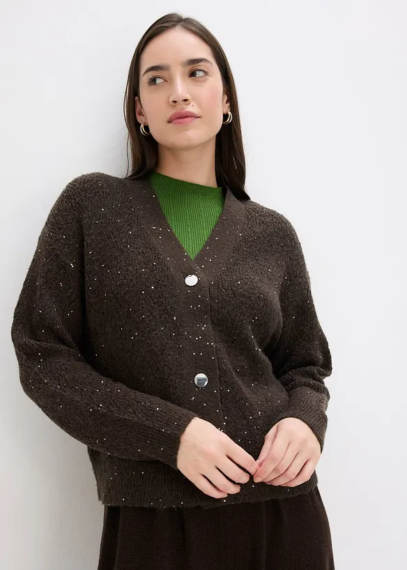 Hålmönstrad cardigan, bonprix