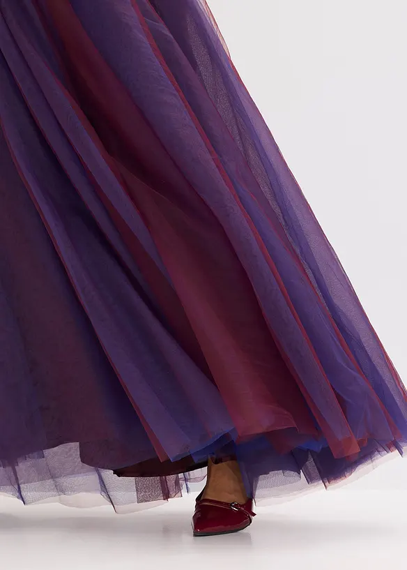 Maxiklänning i utsökt tyll med spets, bonprix