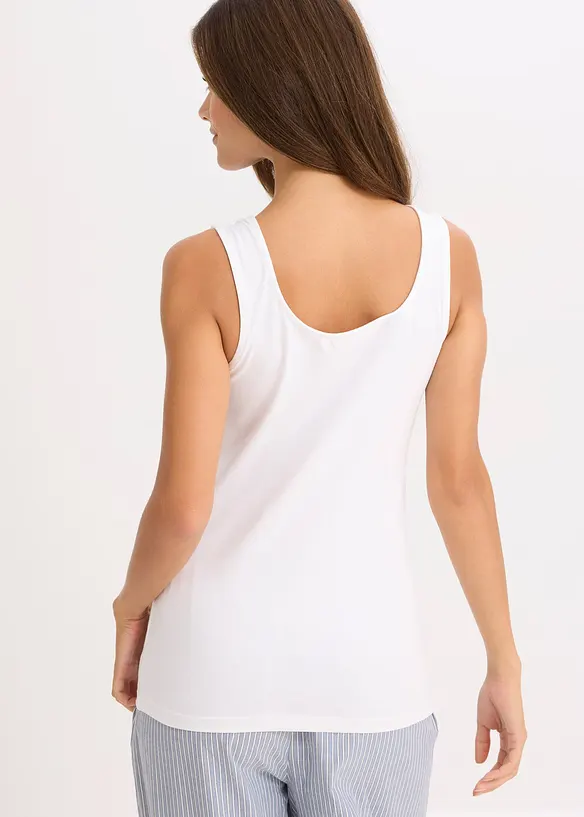 Linne med ekologisk bomull och spets (2-pack), bonprix