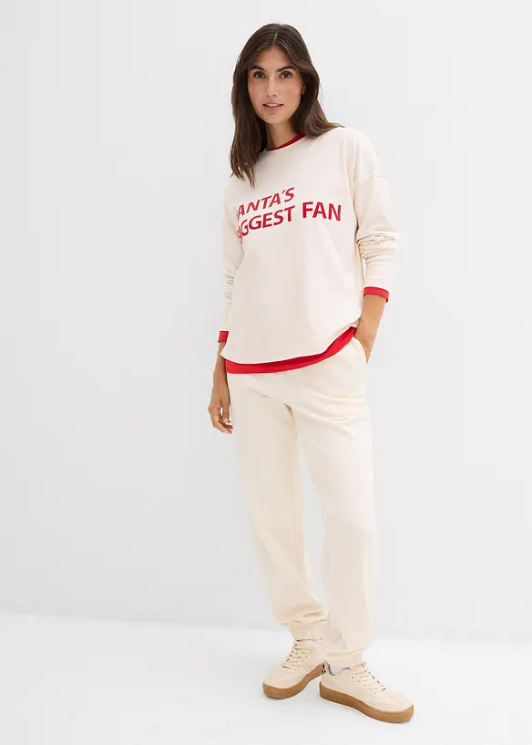 Trikåbyxa i bomull, bonprix