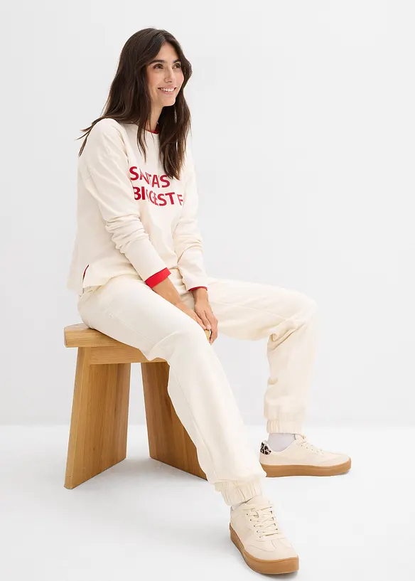 Trikåbyxa i bomull, bonprix